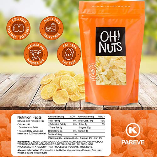 Oh! Nuts Ginger Candy | Chewy Gummies With Crystallized Sugar Ca