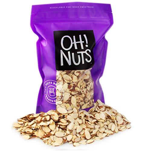 Oh! Nuts Natural Sliced Almonds | 24oz Bulk Bag Supply of Raw Un...