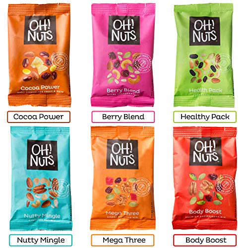 Oh! Nuts Trail Mix Snack Pack - Dried Fruits, Berries, Salted An