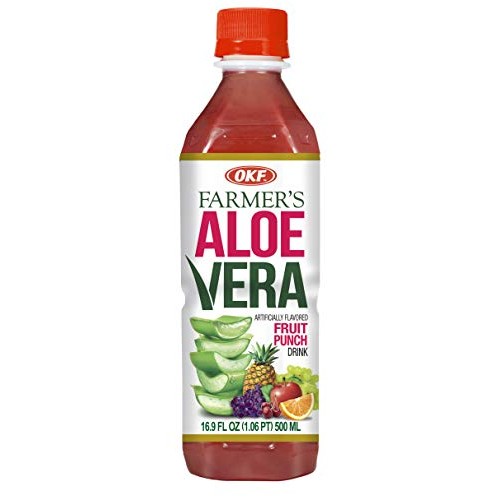 Okf Aloe Vera Drink In 16.9 Ounce Bottles Fruit Punch, 12 Pack