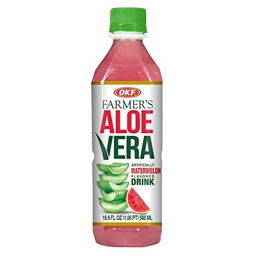 Okf Aloe Vera Drink In 16.9 Ounce Bottles Watermelon, 12 Pack