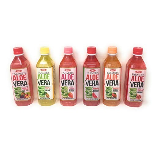 Okf Aloe Vera Drink In 16.9 Ounce Bottles 6 Flavor Variety Pack