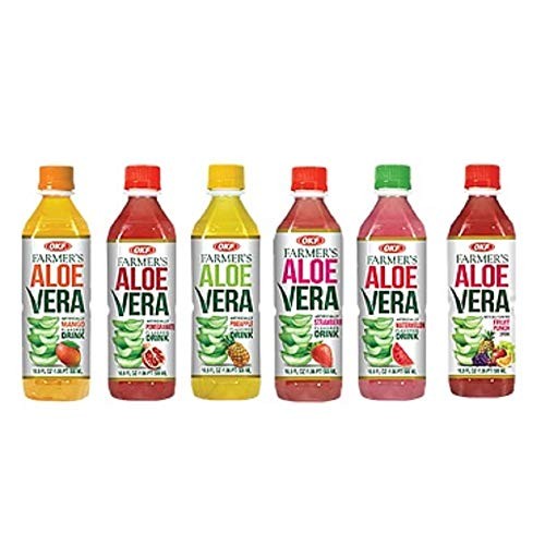 Okf Aloe Vera Drink In 16.9 Ounce Bottles 6 Flavor Variety Pack