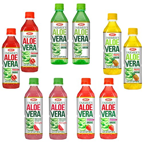 Okf Farmers Aloe Vera Drink Flavored Variety Pack - Original, P