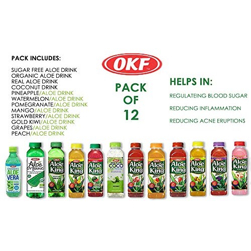 Okf Aloe Vera King Drink – Flavor Includes Coco, Original, Grape