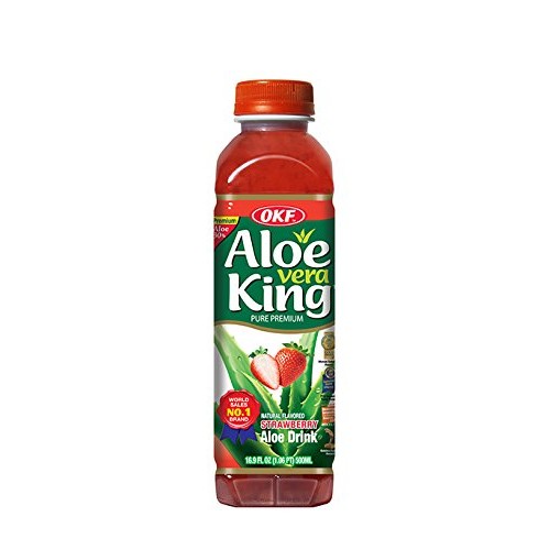 Okf Aloe Vera King Drink, Strawberry, 16.9 Fluid Ounce Pack Of 20