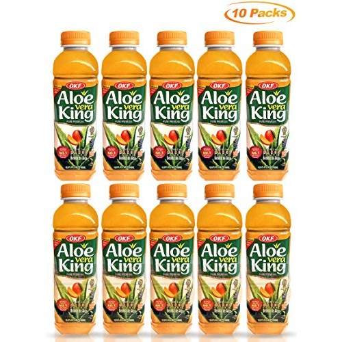 Okf Aloe Vera King Mango Drink, 16.9Oz Pack Of 10