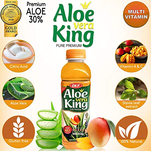 Okf Aloe Vera King Mango Drink, 16.9Oz Pack Of 10