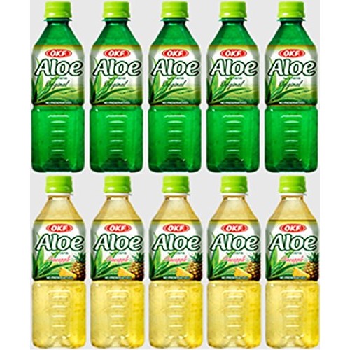 Okf Aloe Vera Original &Amp; Aloe Pineapple Drink 16.9-Ounce Bottles