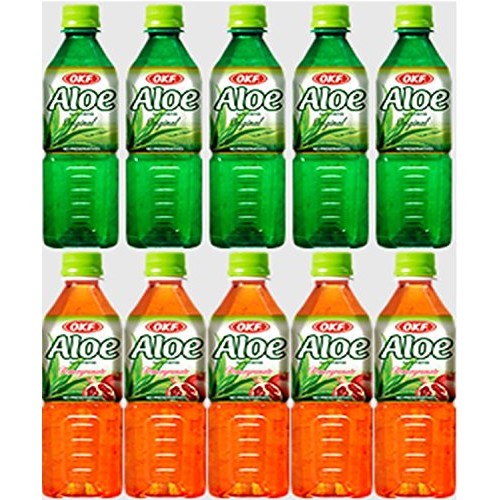 Okf Aloe Vera Original &Amp; Aloe Pomegranate Drink 16.9-Ounce Bottl