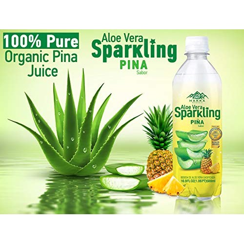 Okf Aloe Vera Sparkling, Carbonated Mineral Drink, Healthy And R