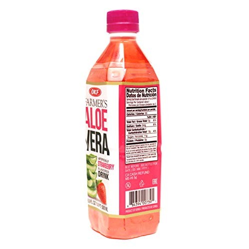 Okf Farmers Aloe Vera Drink, Strawberry, 16.9 Fluid Ounce Pack