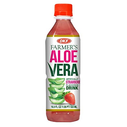 Okf Farmers Aloe Vera Drink, Strawberry, 16.9 Fluid Ounce Pack