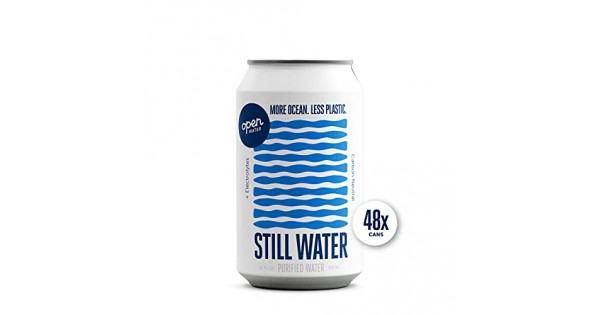 Open Water  Aluminum Bottle. Canned Water, Still