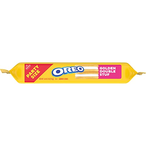 OREO Double Stuf Golden Sandwich Cookies, Party Size, 26.7 oz