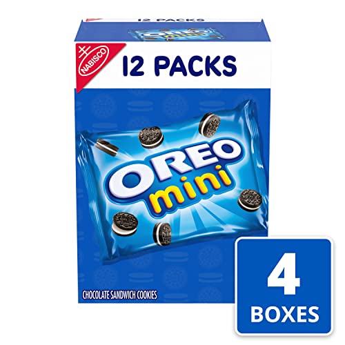 OREO Mini Chocolate Sandwich Cookies, 48 Snack Packs 4 Boxes