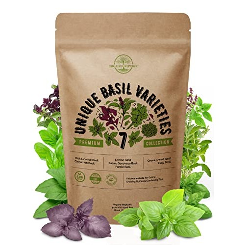 7 Basil Herb Seeds Variety Pack for Planting Indoors & Outdoors ...