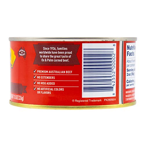 Ox & Palm Corned Beef, Original Chunky Style, 11.5 Oz Pack of 12