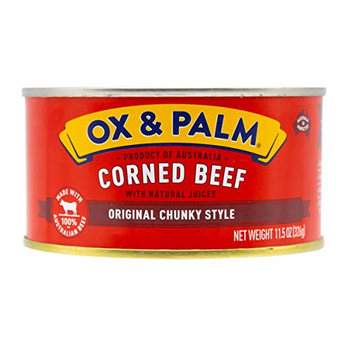 Ox & Palm Corned Beef, Original Chunky Style, 11.5 Oz Pack of 12