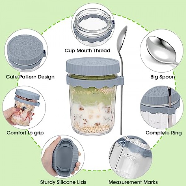Overnight Oats Containers Reusable Travel Snack Container With