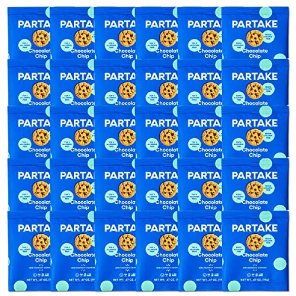 Partake Mini Cookies Snack Packs, Chocolate Chip