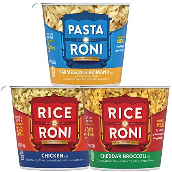 Pasta Roni Rice a Roni Cups Individual Cup, 3-Flavor Variety ...