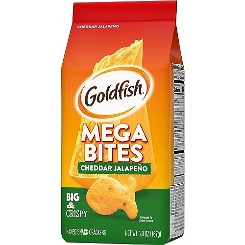 Goldfish Mega Bites, Cheddar Jalapeno Crackers, 5.9 Oz Bag