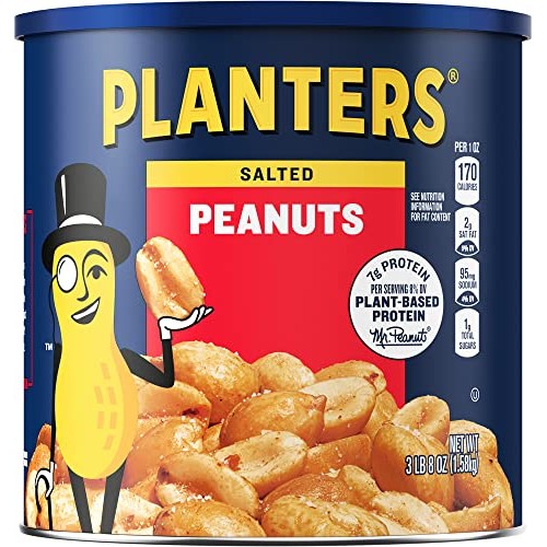 Planters Salted Peanuts, 56 Oz Canister