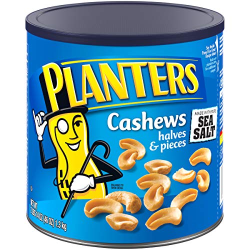 Planters Halves & Pieces Salted Cashew 46 oz Canister