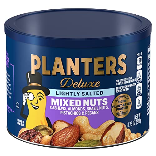 Planters Mixed Nuts, Lightly Salted Deluxe Mixed Nuts, 8.75 Ounc