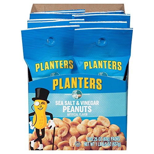 Planters Sea Salt &Amp; Vinegar Peanuts 2.25 Oz Bags, Pack Of 10