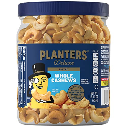 Planters Fancy Whole Cashews With Sea Salt, 26 Oz Resealable Jar