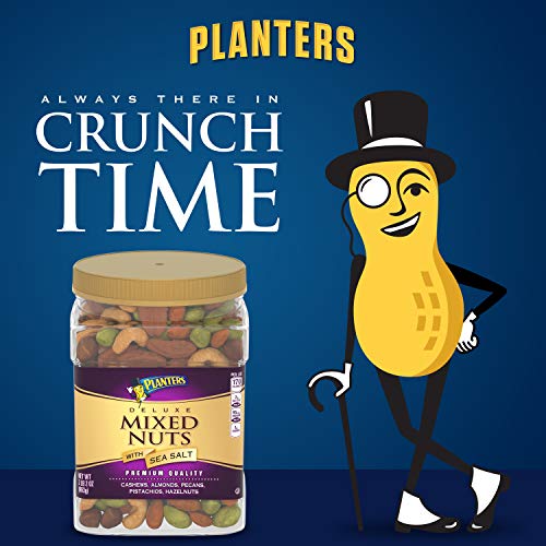 Planters Deluxe Salted Mixed Nuts, 34 Oz. Resealable Canister -