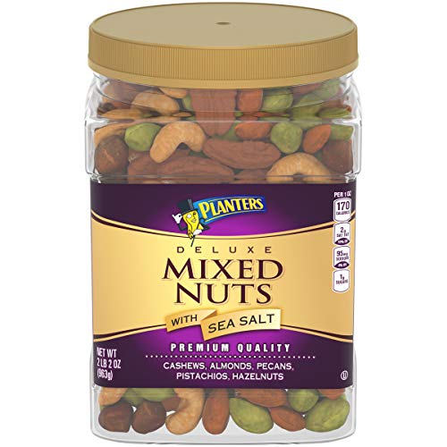 Planters Deluxe Salted Mixed Nuts, 34 Oz. Resealable Canister -