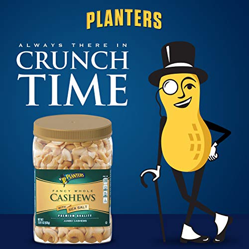 Planters Fancy Whole Cashews With Sea Salt, 33 Oz. Resealable Ja