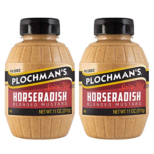 Plochman's Brown Mustard, Spicy Hot Horseradish Mustard,