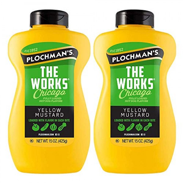 Plochmans The Works Yellow Mustard 15 Oz 2 Pack B0853FN7M2 600x600 