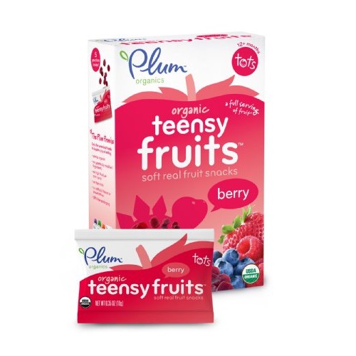 Plum Organics Teensy Fruits, Berry, 5 Count Pack of 4