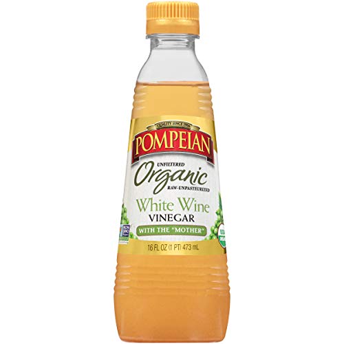 Pompeian Gourmet Organic White Wine Vinegar, Unfiltered And Unpa