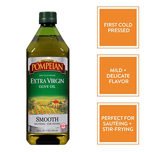 Pompeian Smooth Extra Virgin Olive Oil, First Cold Pressed, Mild