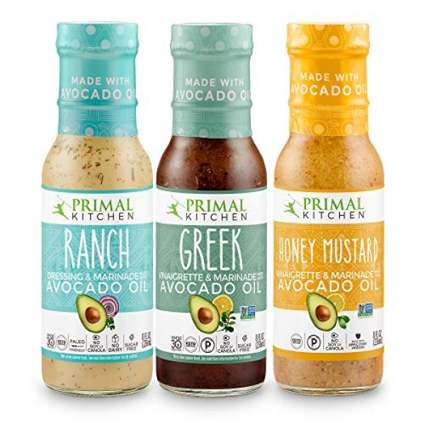 Primal Kitchen Avocado Oil 3 Pack Vinaigrette Dressing & Marinade