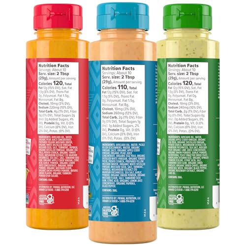 Primal Kitchen Dipping Sauce 3 Pack: Chicken Dippin', Avocado Li...