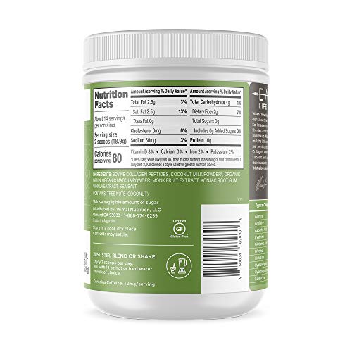 Primal Kitchen Matcha Collagen Keto Latte Powder, Sugar-Free Col...