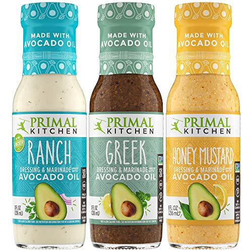 Primal Kitchen Ranch, Greek, and Honey Mustard Salad Dressing & ...