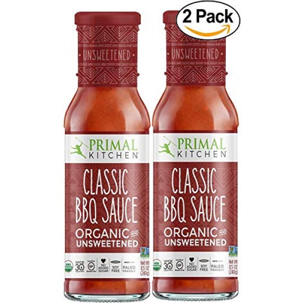  Primal Kitchen's Classic BBQ Sauce, Organic & Unsweetened, 8  oz, Pack of 2 : Grocery & Gourmet Food