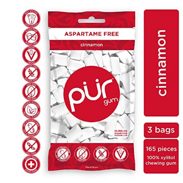 PUR Gum, Aspartame Free Chewing Gum, 100% Xylitol, Sugar Free, Vegan,  Gluten Free & Keto Friendly
