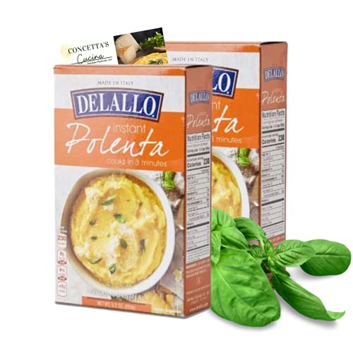 Delallo Instant Polenta 9.2 Oz Boxes 2 Pack With Authentic Con