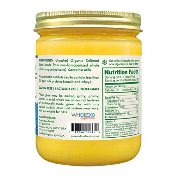 Grassfed Organic Cultured Ghee By Pure Indian Foods 14