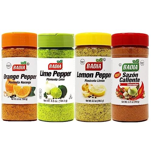 Badia Hot Citrus Pepper Seasoning Bundle - Lime Pepper 6.5 Oz, O...