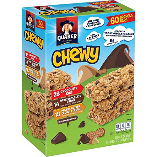 Quaker Chewy Granola Bars, 3 Flavor Assortment, 60 Count,